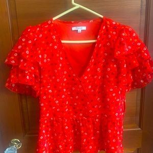 Madewell size 4 red blouse